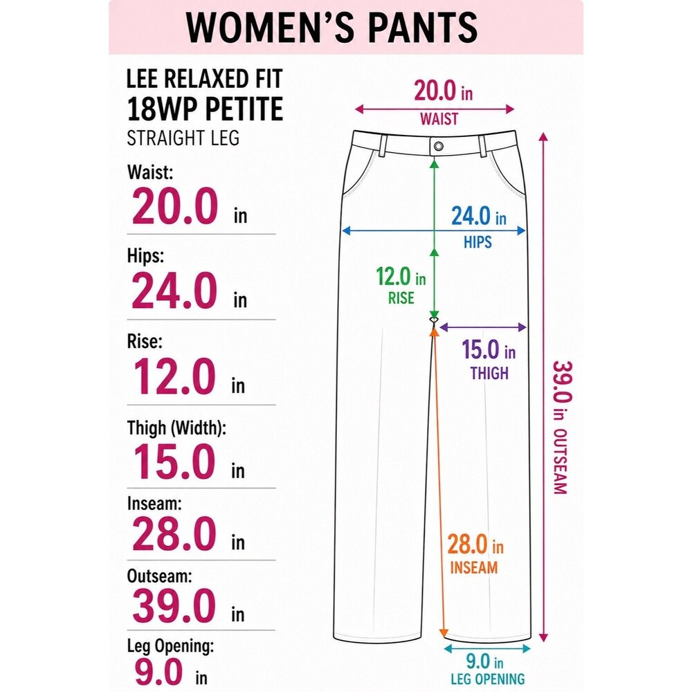 Lee Pants Womens 18 W Petite Biege Flax Relaxed Fit Straight Basic Khaki Classic - Picture 6 of 7